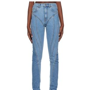 Mugler blue spiral jeans